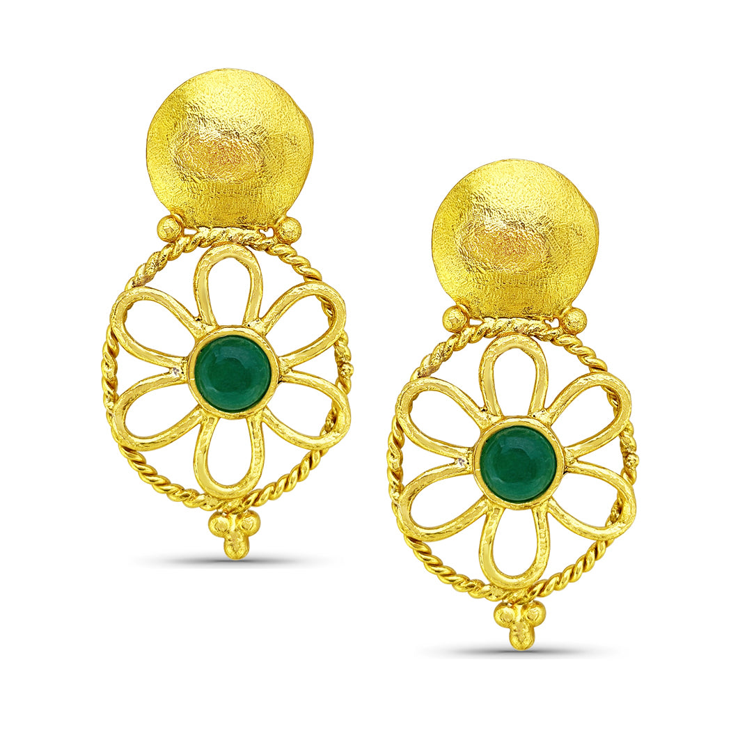 Gemstone Florel Earring in 18k Gold Plated SKU7577