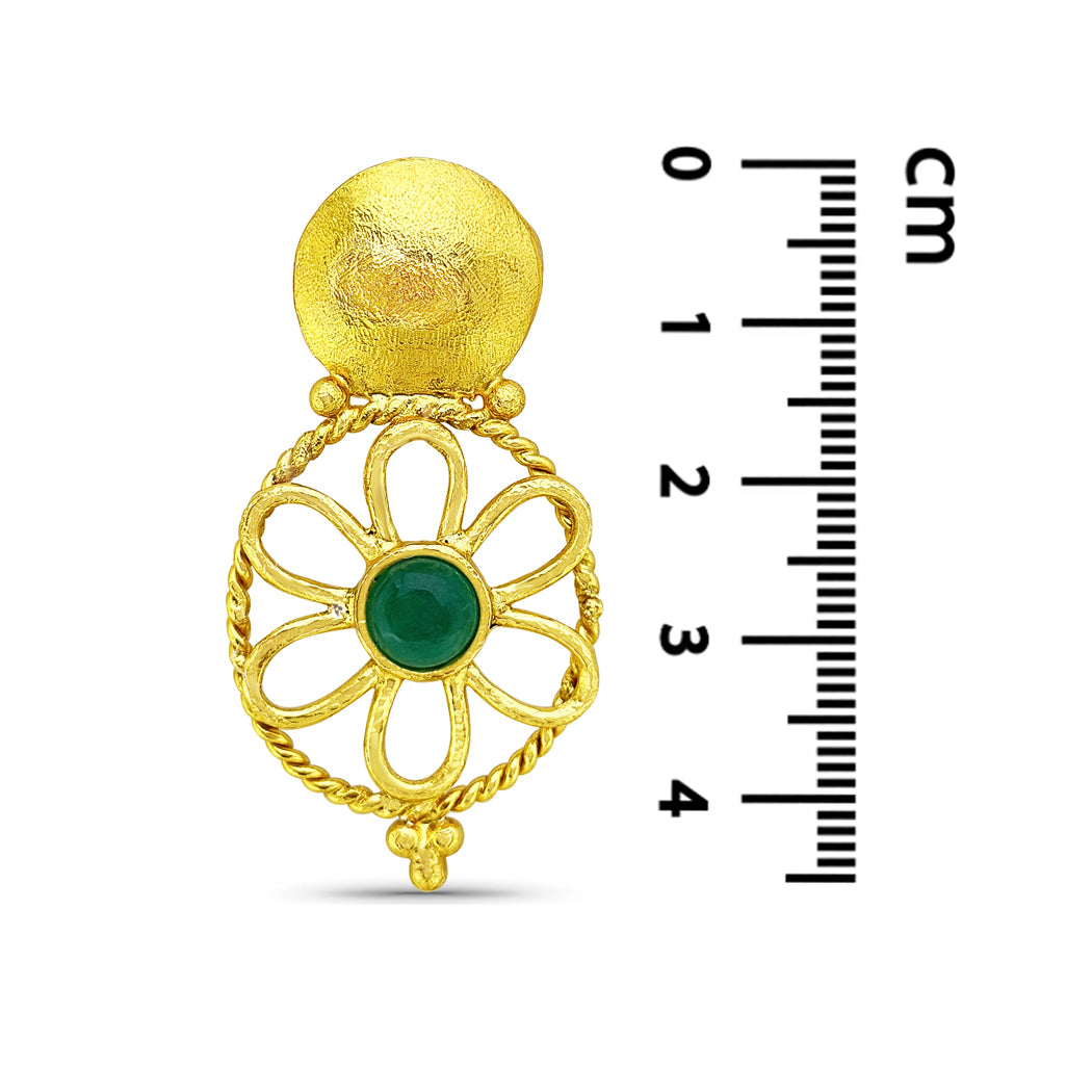 Gemstone Florel Earring in 18k Gold Plated SKU7577