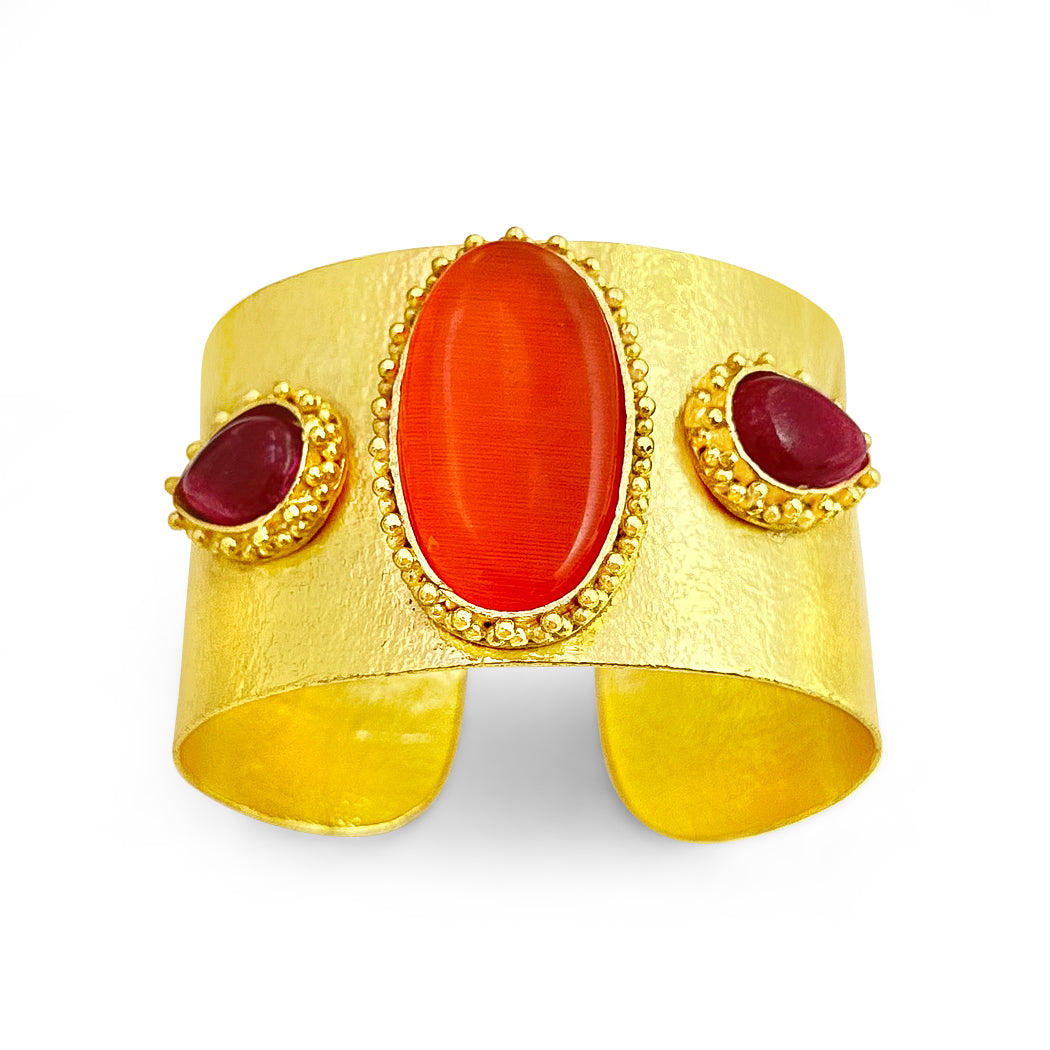 Gold plated Designer Gemstone Cuff SKU7638