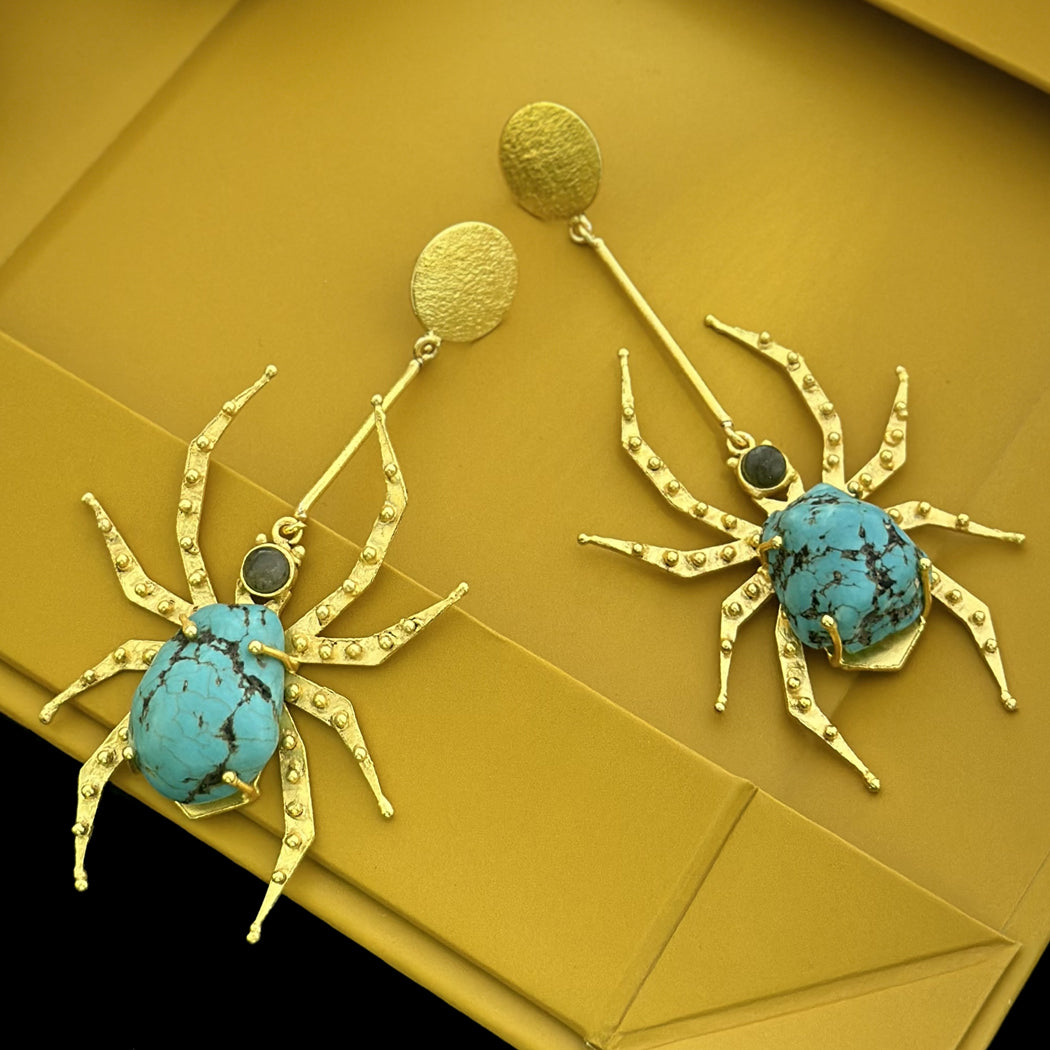 Spiderlings Beauty Earrings with Turquoise SOKU#7695