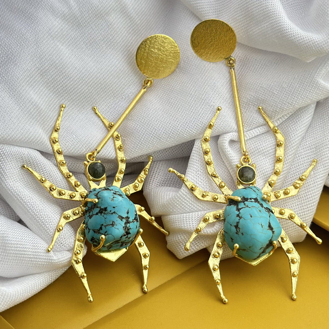 Spiderlings Beauty Earrings with Turquoise SOKU#7695