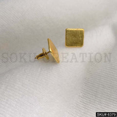 Gold plated Square Shape Stud Earrings SKU6379