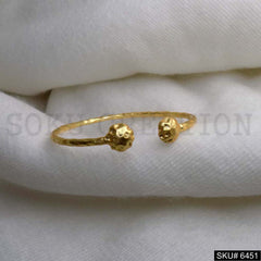 Gold Plated Round Hammered Delicate Design of Cuff SKU6451