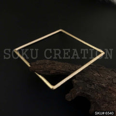 Gold Plated Plain Square Shape Handmade Design of Bangle SKU6540
