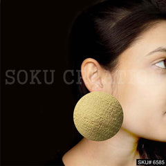 Gold plated Big Rounded Stud Earring SKU6585