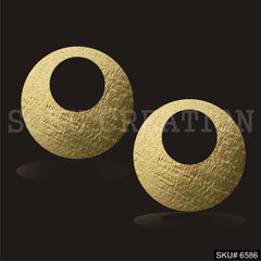 Gold plated Big Rounded Stud Earring SKU6586