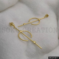 Gold plated Statement Handmade Unique Design of Drop and Dangle Earring SKU6611