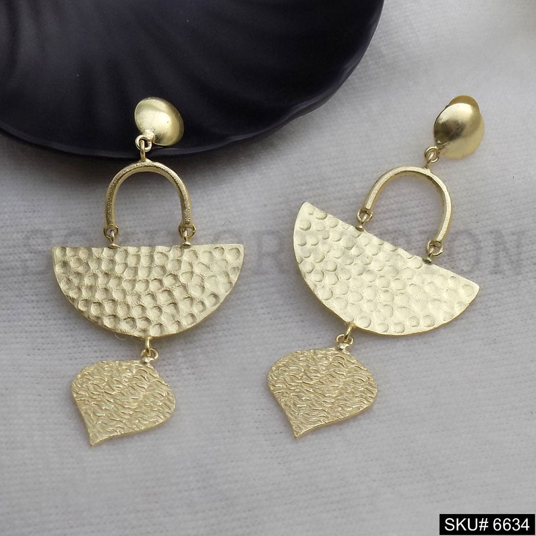 Gold plated Statement Curve Unique Design of Drop and Dangle Earring SKU6634