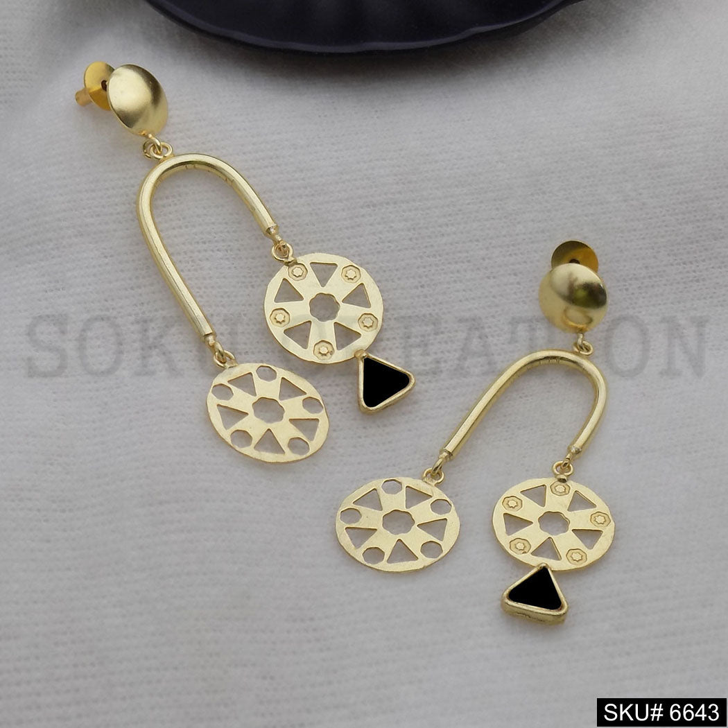 Gold plated Statement Unique Handmade Design of Drop and Dangle Earring SKU6643