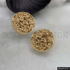 Gold plated Unique Tangle Wire Designer Stud Earrings SKU6701