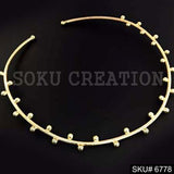 Gold Plated Plain Rounded Vintage Dotted Choker SKU6778