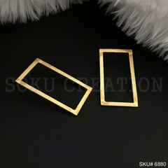 Gold plated Plain Rectangle shape Earring SKU6880