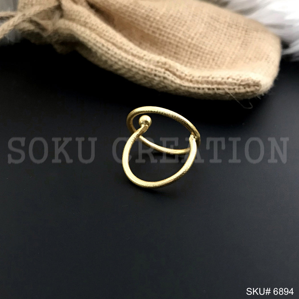 Gold Plated Handmade Circle Pin Unique Ring SKU6894