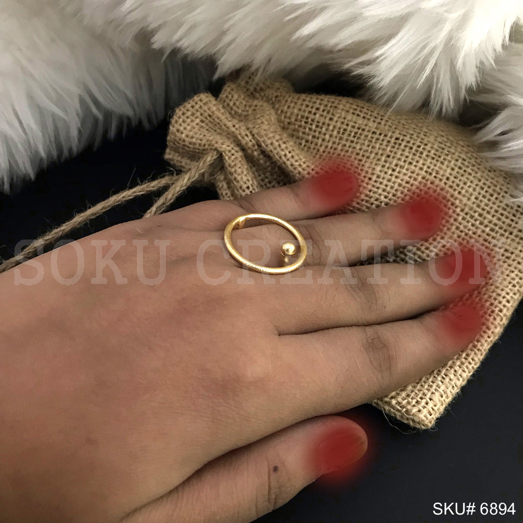 Gold Plated Handmade Circle Pin Unique Ring SKU6894