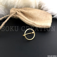 Gold Plated Handmade Circle Pin Unique Ring SKU6894