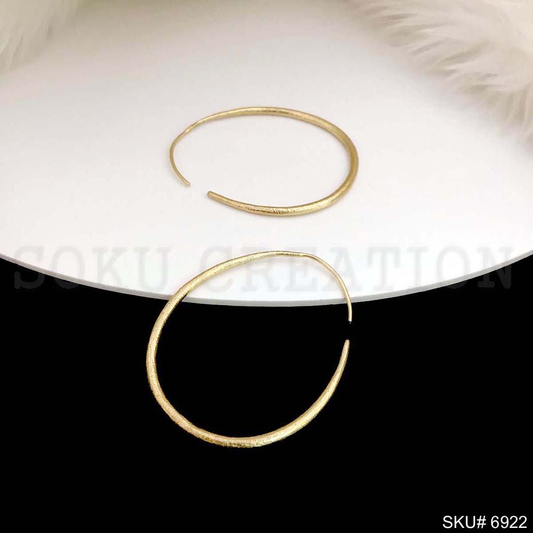 Gold plated Hoop with Oval Shape Unique Design Earring SKU6922
