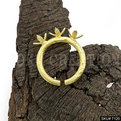 Gold Plated Unique Gold Flower Adjustable Handmade Ring SKU7120