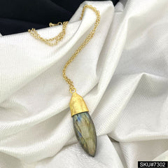 Gold plated cool Labradorite Gemstone necklace SKU7302