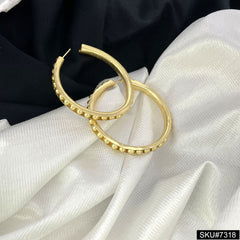 Gold plated Plain Hoop Earring SKU7318