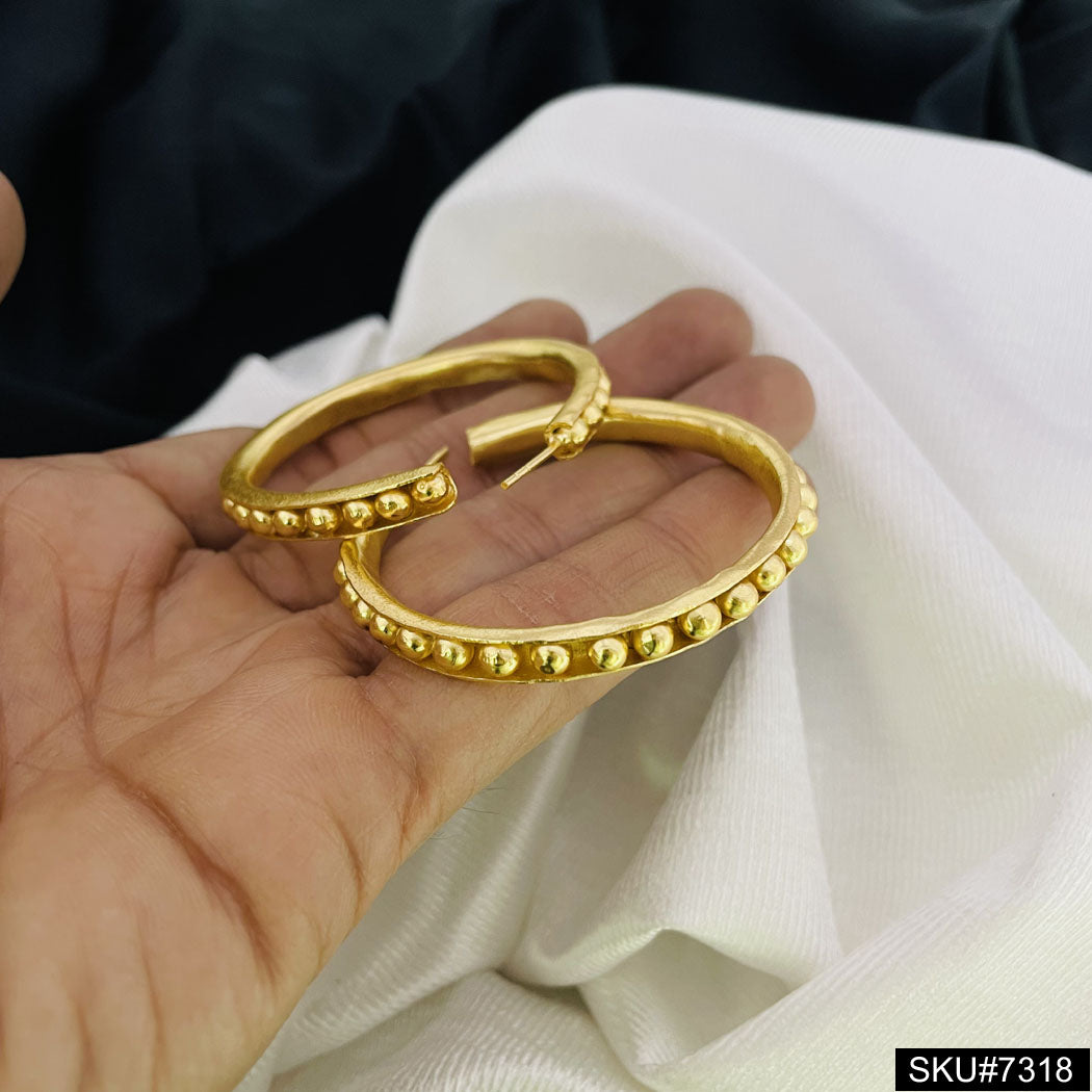 Gold plated Plain Hoop Earring SKU7318