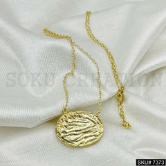 Gold Plated Pendant Necklace Earring and Ring SKU7373