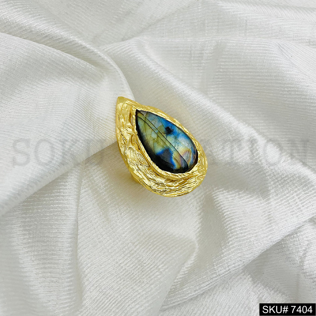 Gold Plated Handmade Gemstone Ring SKU7404